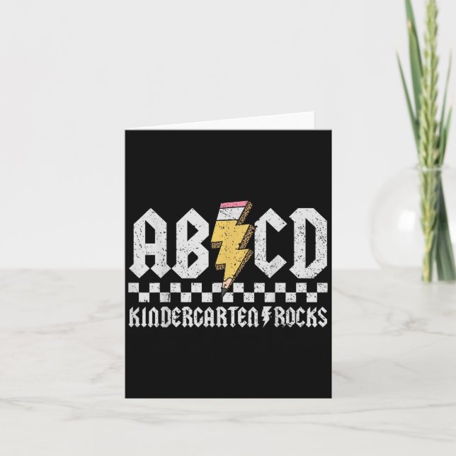 Abcd Kindergarten Rocks Bleistift Blitzlehrer Karte (Vorderseite)