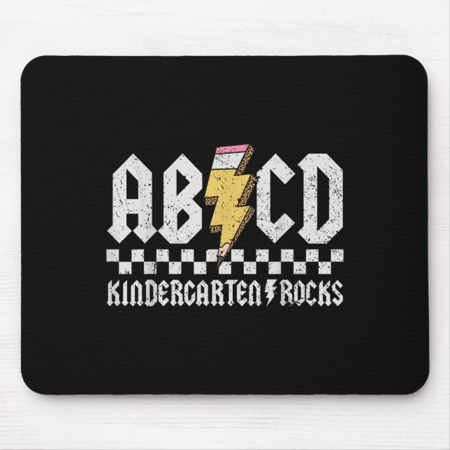 Abcd Kindergarten Rocks Bleistift Blitzlehrer Mousepad (Vorne)