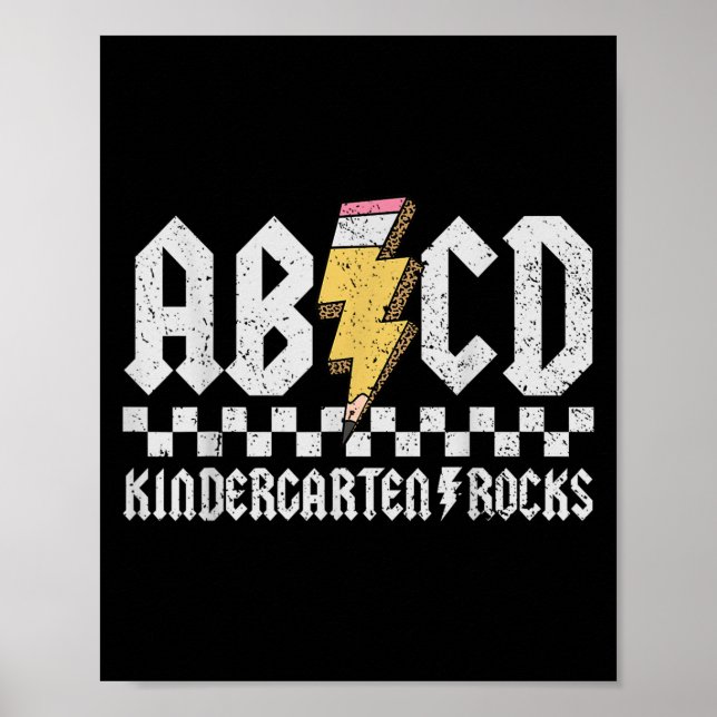 Abcd Kindergarten Rocks Bleistift Blitzlehrer Poster (Vorne)