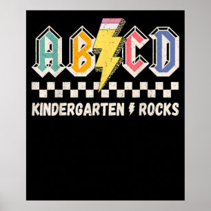 ABCD Kindergarten Rocks Bleistift Blitzlehrer Poster