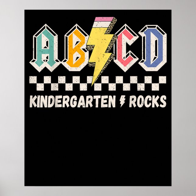 ABCD Kindergarten Rocks Bleistift Blitzlehrer Poster (Vorne)