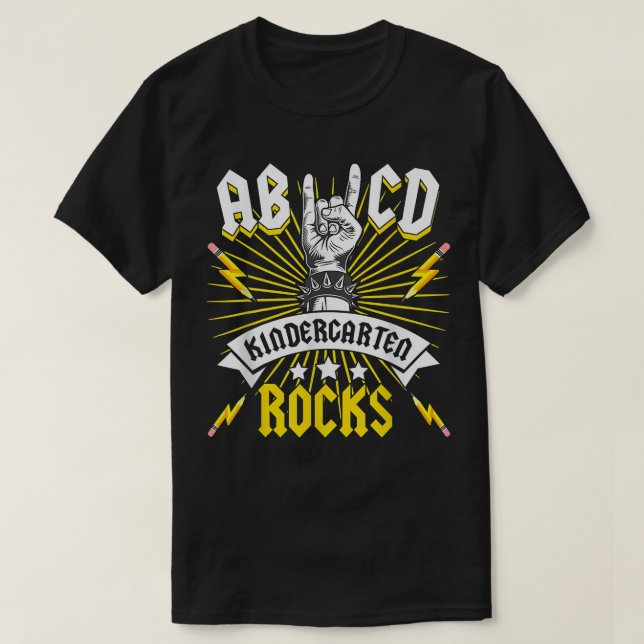 ABCD Kindergarten Rocks Rockmusik Kindergarten T-Shirt (Design vorne)