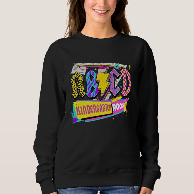 ABCD Kindergarten Rocks zurück zur Schule vor der  Sweatshirt (Vorderseite)