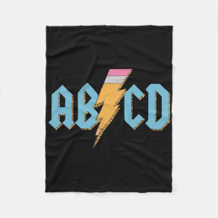 Abcd Pencil Lightning Rock'n Roll Lehrer zurück zu Fleecedecke