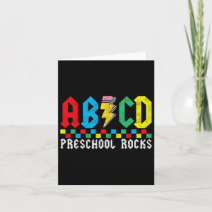 Abcd Preschool Rocks erster Tag Pre-k Lehrer zurüc Karte