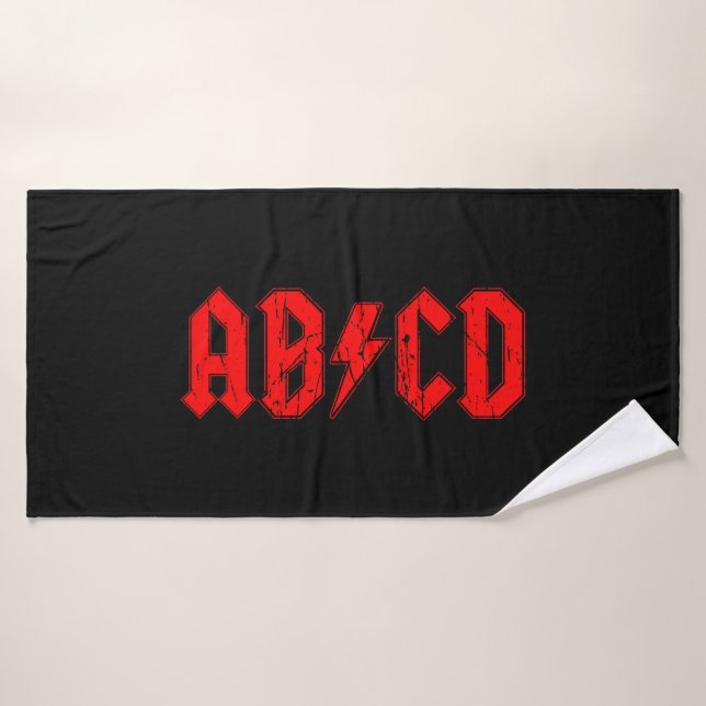 ABCD Rockmusik lustige Symbol Fake acdc Witzschule Badehandtuch (Badehandtuch)