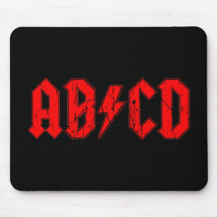 ABCD Rockmusik lustige Symbol Fake acdc Witzschule Mousepad