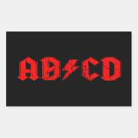 ABCD Rockmusik lustige Symbol Fake acdc Witzschule