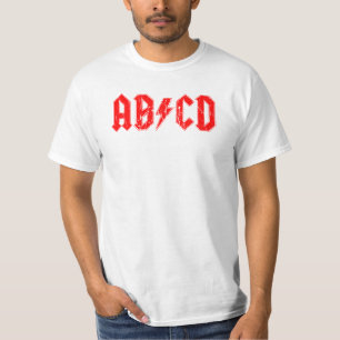 ABCD Rockmusik lustige Symbol Fake acdc Witzschule T-Shirt