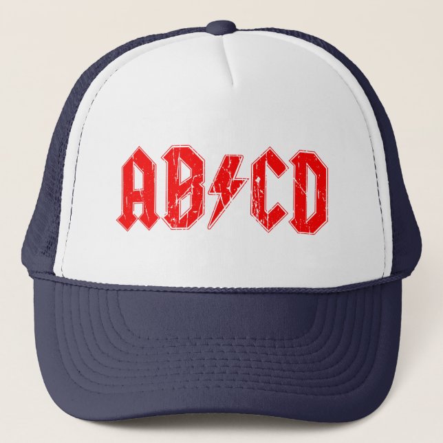ABCD Rockmusik lustige Symbol Fake acdc Witzschule Truckerkappe (Vorderseite)