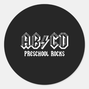 Abcd Rocks Ck Zur Schule Vorschule Rocks Lustiger Runder Aufkleber