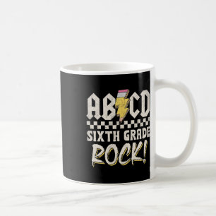 Abcd Sechste Klasse Rock Zurück zur Schule Erster Kaffeetasse