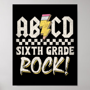 Abcd Sechste Klasse Rock Zurück zur Schule Erster Poster