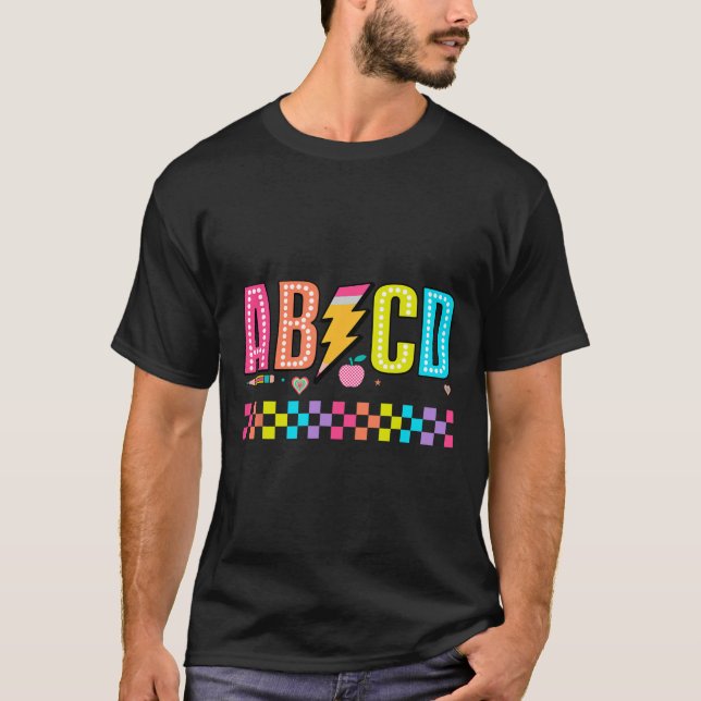 Abcd Zur Schule gehendes Oberteil  T-Shirt (Vorderseite)