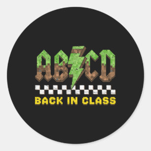 Abcd Zurück In Cl Rock Zurück Zur Schule Jungen Mä Runder Aufkleber