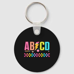 Abcd Zurück in die Schule Tee Schlüsselanhänger