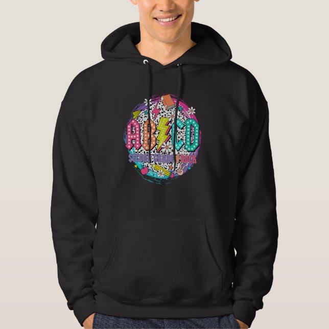 ABCD Zweitklassiger Rock Lehrer Student glücklich  Hoodie (Vorderseite)
