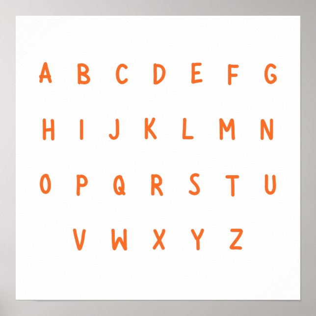 ABCs Alphabet Buchstaben A-Z Drucke Poster  (Vorne)