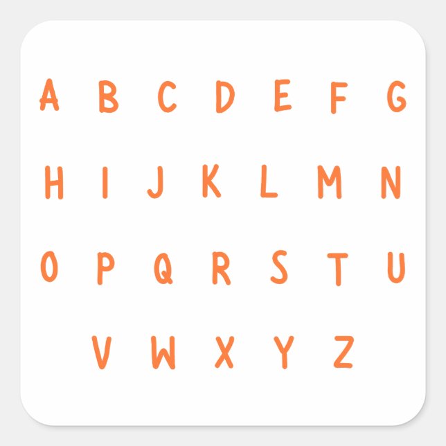 ABCs Alphabet Buchstaben A-Z Stickers Labels (Vorderseite)