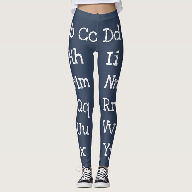 ABCs Alphabet in Großbuchstaben und Kleinbuchstabe Leggings (Vorderseite)