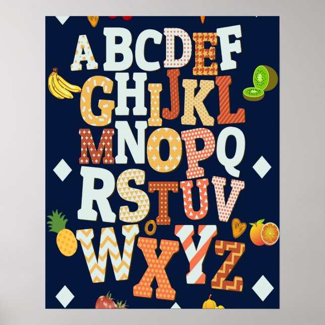 ABCs-Alphabet-Klassenaktposter Poster (Vorne)