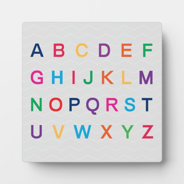 ABCs Alphabet-Lernen farbenfrohe ABC-Buchstaben Fotoplatte (Vorderseite)