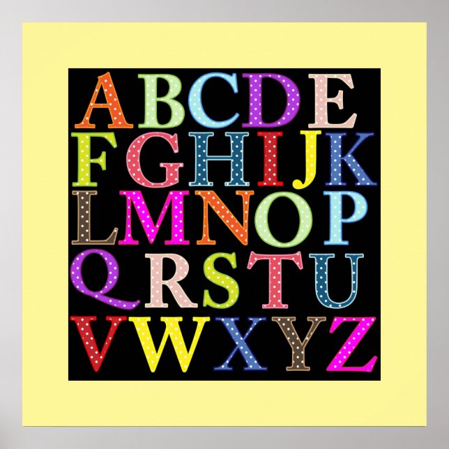 ABCs attraktiver, heller und farbenfroher ALPHABET Poster (Vorne)