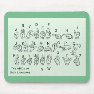 ABCs der Gebärdensprache Mousepad durch Janz