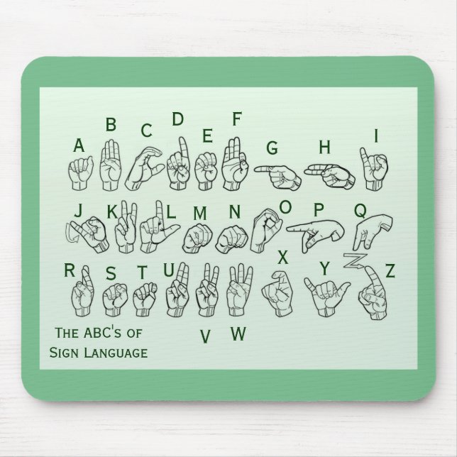 ABCs der Gebärdensprache Mousepad durch Janz (Vorne)