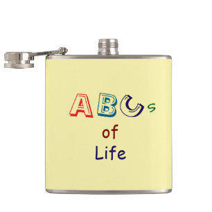 ABCs des Lebens Vinyl umwickelte Flasche Flachmann