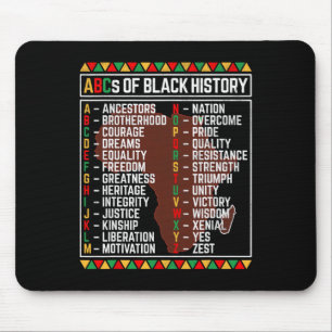 ABCs des Schwarze Geschichte Monats Alphabet Lerne Mousepad