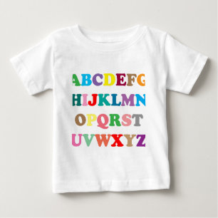 ABCs farbenfrohe Buchstaben Baby T-shirt