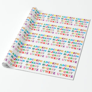 ABCs farbenfrohe Buchstaben Geschenkpapier