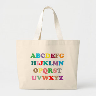 ABCs farbenfrohe Buchstaben Jumbo Stoffbeutel
