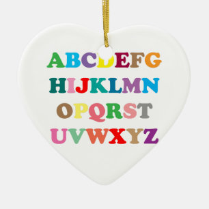 ABCs farbenfrohe Buchstaben Keramik Ornament