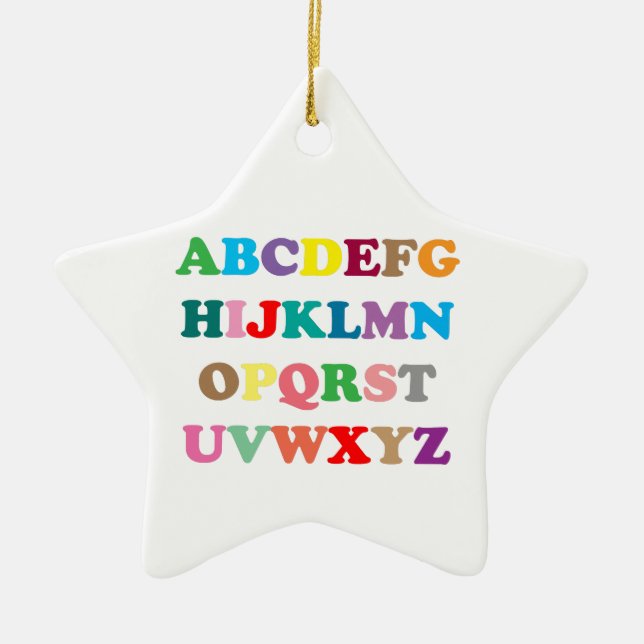 ABCs farbenfrohe Buchstaben Keramikornament (Vorne)