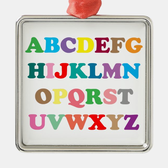 ABCs farbenfrohe Buchstaben Ornament Aus Metall (Vorne)
