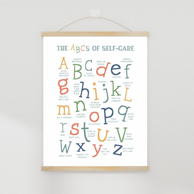 ABCs für Selbstversorger, unabhängig von der Größe Poster (ABCs of Self-Care Any Size Classroom Decor SEL)