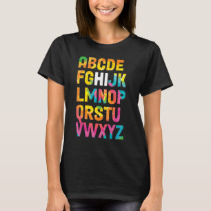 ABCs Hi Kindergarten Alphabet Zurück in die Schule T-Shirt