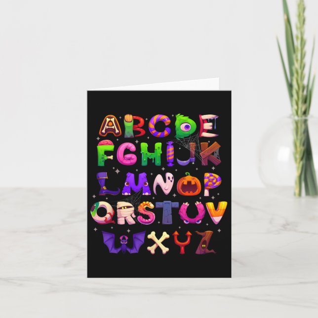 Abcs Learning Kindergarten Lehrerin Funny Hallowee Karte (Vorderseite)