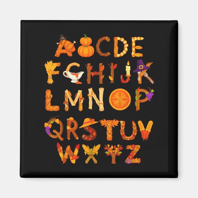 Abcs Learning Kindergarten Teacher Thanksgiving Al Magnet (Vorne)