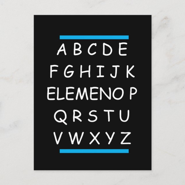ABCs lustiges Sarcastic Grammar Postkarte (Vorderseite)