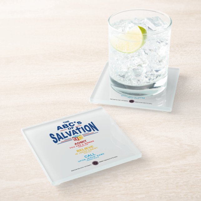 ABCs of Salvation Glasuntersetzer (Schrägansicht)