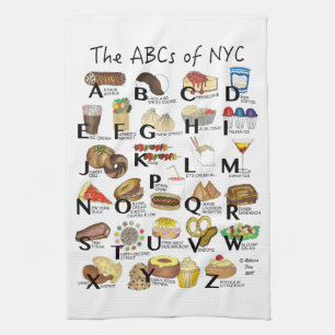 ABCs von NYC Iconic New York City Foods Alphabet Geschirrtuch