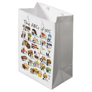 ABCs von NYC Iconic New York City Foods Alphabet Mittlere Geschenktüte