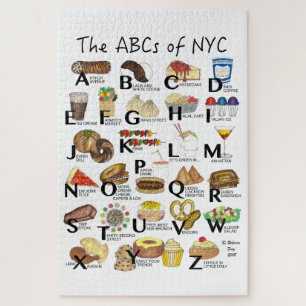 ABCs von NYC Iconic New York City Foods Alphabet Puzzle