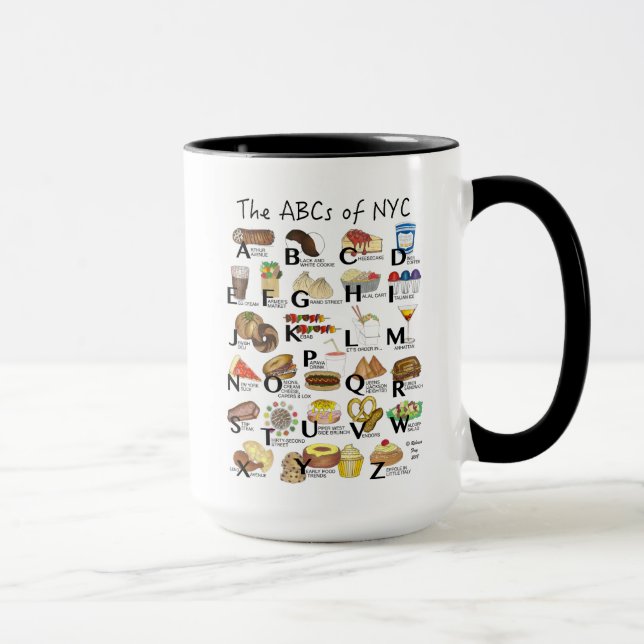 ABCs von NYC Iconic New York City Foods Alphabet Tasse (Rechts)