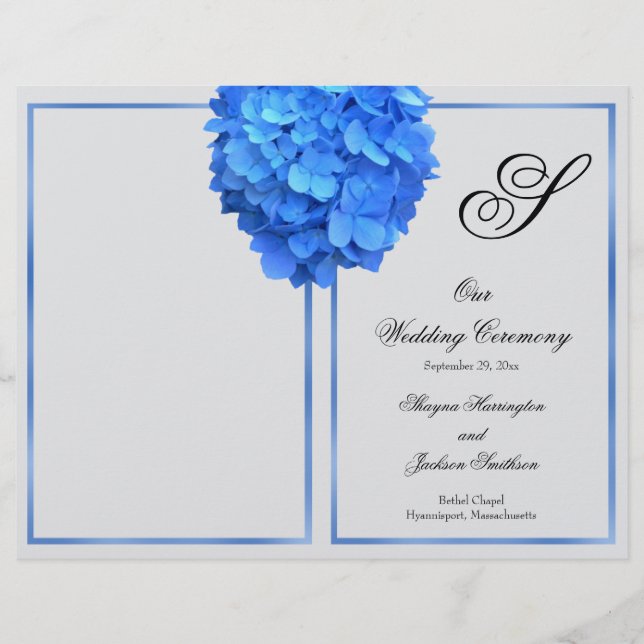 Abdeckung des Hochzeitsprogramms für Silberblauer  (Vorderseite)