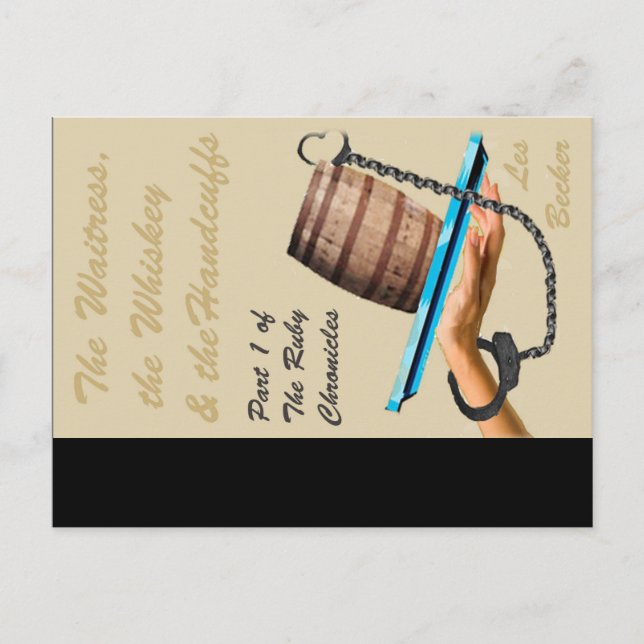 Abdeckung "Die Kellnerin, der Whiskey und die Hand Postkarte (Vorderseite)