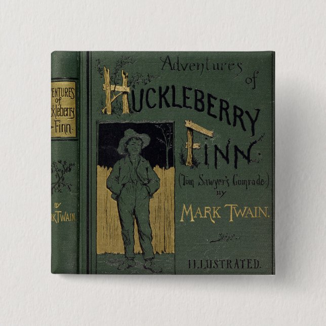 Abdeckung von "Abenteuern von Huckleberry Finn" Button (Vorderseite)